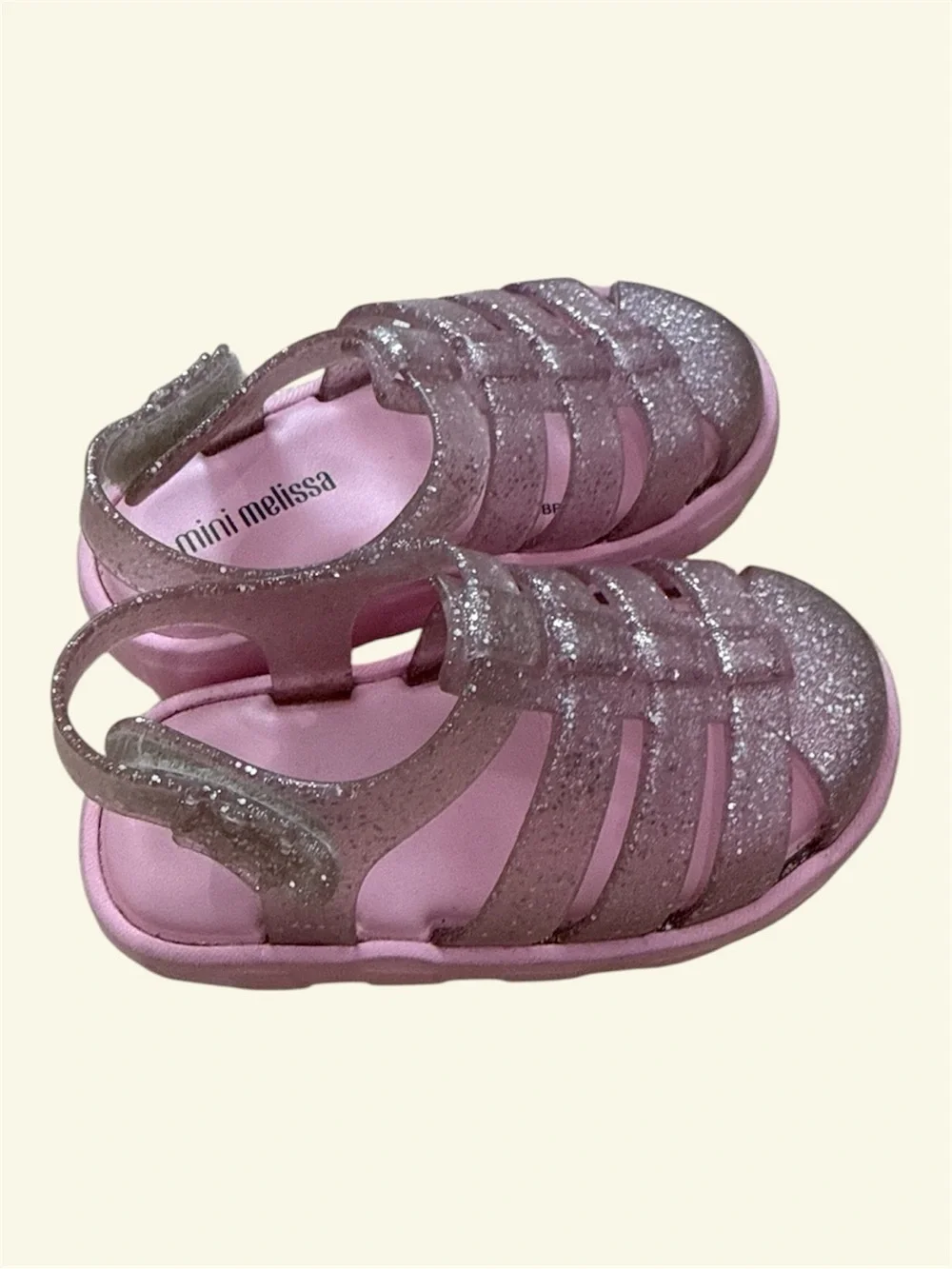 Mini Melissa Glitter Pink Jelly Sandals for Kids